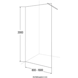 Home Deluxe Duschabtrennung Alu, Glas, Metall, 100x200 cm, Badezimmer, Baden - Duschen, Duschtrennwände