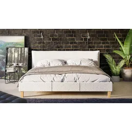 s-style möbel Polsterbett 180 x 200 cm Weiß