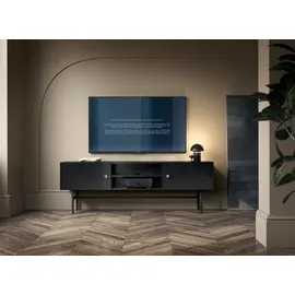 Selsey Divenos TV-Lowboard 155 cm Schwarz Metall/Spanplatte/Holzwerkstoff
