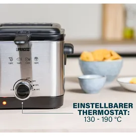 setpoint Mini Öl Fritteuse Single Fett Friteuse Schnitzel frittieren 1,5L mit Salzstreuer