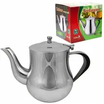 Legro Edelstahl Holzkohle Samowar 5 Liter mit Teekanne + Schornstein Wasserkocher