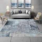 Taidianolp Teppich Wohnzimmer Deko,Blue,160 x 230 cm,Blau Grau Neutral Farbe Abstrakt Muster Modern,Waschbar Kurzflor Teppiche Schlafzimmer Arbeitszimmer Esszimmer