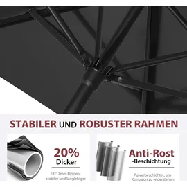Sekey Balkonschirm 200 x 125 cm Grau