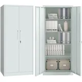 STEELSØN Regulus Metallschrank abschließbar – Stahlschrank mit 5 Ebenen – Werkzeugschrank mit Doppeltüren Grau – Werkstattschrank mit verstellbaren Ablagen – Aktenschrank/Büroschrank Metall