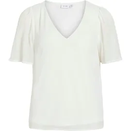 VILA T-Shirt VIFALIA V-Neck S/S Top Jersey Weiß S (36)
