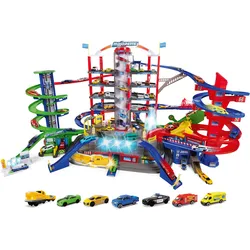 Majorette - Super City Garage + 6 Vehicles