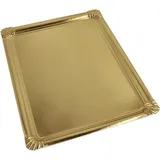 Papstar 90 Servierplatten, Pappe, PET-beschichtet eckig 34 cm x 45,5 cm gold