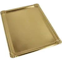 Papstar 90 Servierplatten, Pappe, PET-beschichtet eckig 34 cm x 45,5 cm gold