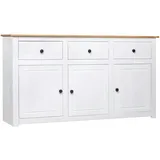 vidaXL Sideboard Weiß 135x40x80 cm Kiefernholz Panama