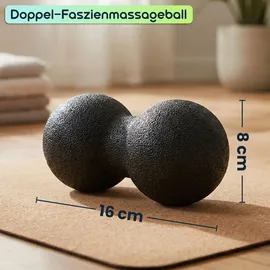casativo Faszienmassageball Duo (8 cm, schwarz): Punktuelle Massage für Nacken, Rücken & mehr. Einfache Anwendung für effektive Entspannung