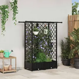 vidaXL Hochbeet mit Rankgitter und Dach 124 x 40 x 123 cm Schwarz
