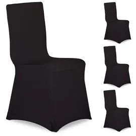 Relaxdays Stuhlhusse Schwarz 8er Set