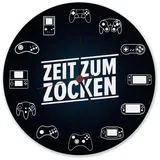 speecheese Zeit zum Zocken 28 cm Wanduhr schwarz