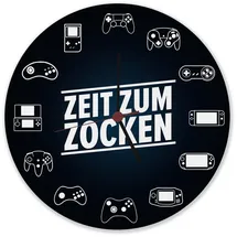 speecheese Zeit zum Zocken 28 cm Wanduhr schwarz