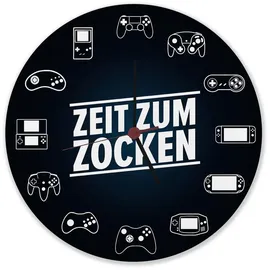 speecheese Zeit zum Zocken 28 cm Wanduhr schwarz