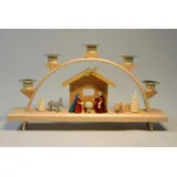 Erzgebirgische Volkskunst Richard Glässer GmbH Richard Glaesser Schwibbogen Christi Geburt, bunt gebeizte Figuren, aus Seiffen im Erzgebirge