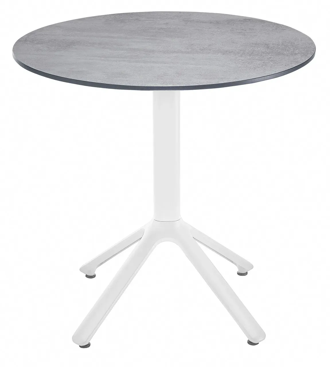 Bistrotisch Milano 70 cm rund - 301 - weiß 438 - HPL volcano smoke