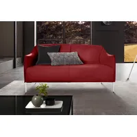 2-Sitzer W.SCHILLIG "sally" Sofas Gr. B/H/T: 154cm x 78cm x 84cm, Longlife Xtra-Leder Z59, rot (ruby red z59) mit Metallfüßen in Chrom glänzend, Breite 154 cm