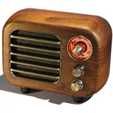 Opis Radio 3 – Mini Wallnuss Nostalgie Vintage Radio mit Bluetooth Lautsprecher im Retro Design Look aus Holz