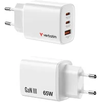 Verbatim Essentials GaN Charger 65W 2xUSB-C/1xUSB-A weiß 32353