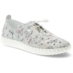 Silberne Halbschuhe Artiker Modische Damenschuhe, 38