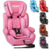 KIDUKU Autokindersitz Kindersitz 9-36 kg (1-12 Jahre), Autositz ECE R 129/03, Kinderautositz Gruppe 1/2/3 rosa