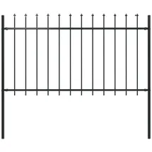 vidaXL Gartenzaun mit Speerspitzen Stahl 1,8 m Schwarz