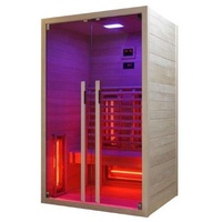 Infrarotkabine Infrarotsauna RUBY - Für 2 Personen - Vollspektrum - Mit Farblichttherapie - MP3 Player inkl. Bluetooth - LED Beleuchtung (7 Farben)