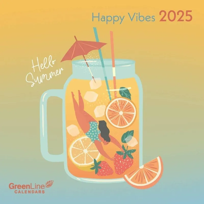 Greenline - Happy Vibes 2025 Broschürenkalender  30X30cm  Wandkalender Mit Hochwertigem Papier  Platz Für Notizen  Internationale Feiertage Und Dekora