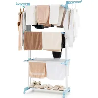 Goplus Kleiderständer 18 m blau/weiß