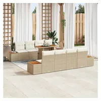 vidaXL Garten Essgruppe 9-tlg. Beige