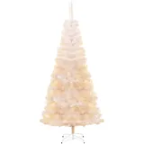 vidaXL Künstlicher Weihnachtsbaum Schillernde Spitzen Weiß 210 cm PVC