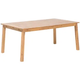 Beliani Gartentisch Hellbraun 180 cm Ausziehbar
