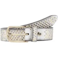 B.belt Nietengürtel Leder 100 cm grau