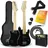 3rd Avenue 1/4-Größe E-Gitarren-Set für Anfänger - 5W tragbarer Verstärker, Kabel, Tasche, Plektren und Gurt - Schwarz