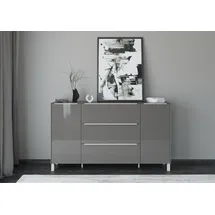 Set One by Musterring Reno 182 x 106 x 42 cm Anthrazit matt lack / Glas anthrazit glanz