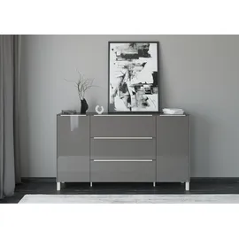Set One by Musterring Reno 182 x 106 x 42 cm Anthrazit matt lack / Glas anthrazit glanz