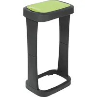 Rival 2x Rival Müllsackständer mit Schwingklappe anthrazit/grün 73x40x30cm, Abfalleimer,