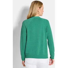 GOLDNER Strickjacke mit Strickbandblende Grün 44