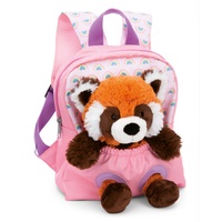NICI Rucksack Plüschtier Kindergartenrucksack Roter Panda rosa