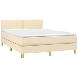 vidaXL Boxspringbett 140 x 200 cm Creme