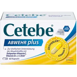 Cetebe Abwehr plus Vitamin C+Vitamin D3+Zink Kaps. 60 St