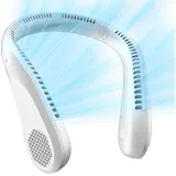 ANYSUN Mini USB-Ventilator Tragbarer Hals Ventilator 4000 mAh Wiederaufladbarer Nackenventilator, Persönlicher Ventilator mit 360° Luftstrom für Reisen, Sport, Außen weiß