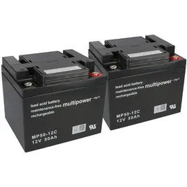 Multipower Blei Akku 2x 12V 50Ah 2 St.