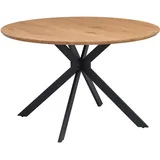 Mid.you Esstisch, Eiche, Metall, Holzwerkstoff, rund, Flachrohr, 120x76x120 cm, Esszimmer, Tische, Esstische, Esstische rund