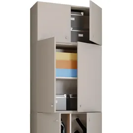 VCM Putzschrank Lona 70 x 223 x 39 cm Grau/Weiß