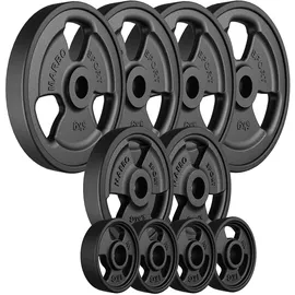 Marbo Sport Tri-Grip gummierte Hantelscheiben Set 29 kg schwarz