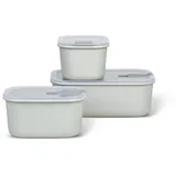 Mepal Frischhaltedose rechteckig weiß 19,9 x 14,1 x 14,2 cm 2 x 0,45 l + 1 l 3-teiliges Set