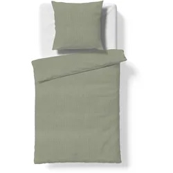 fleuresse Bettwäsche Faro 155 x 220 cm Musselin Salbei
