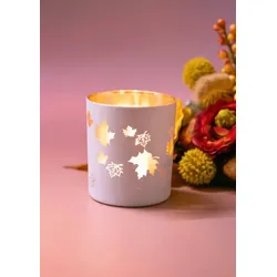 Piazza Ahorn Votivglas 7cm creme/gold